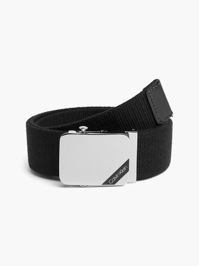 Calvin Klein Táskák & Kiegészítők HU588260 | Calvin Klein Canvas Plaque Férfi Öv Fekete